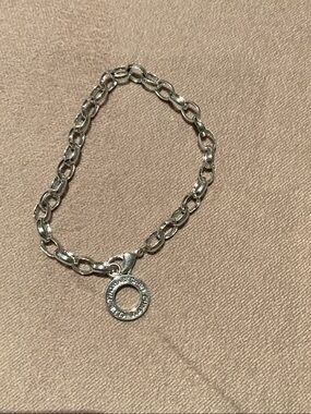 Thomas Sabo Silver Link Bracelet with Pave Circle Pendant 925 silver